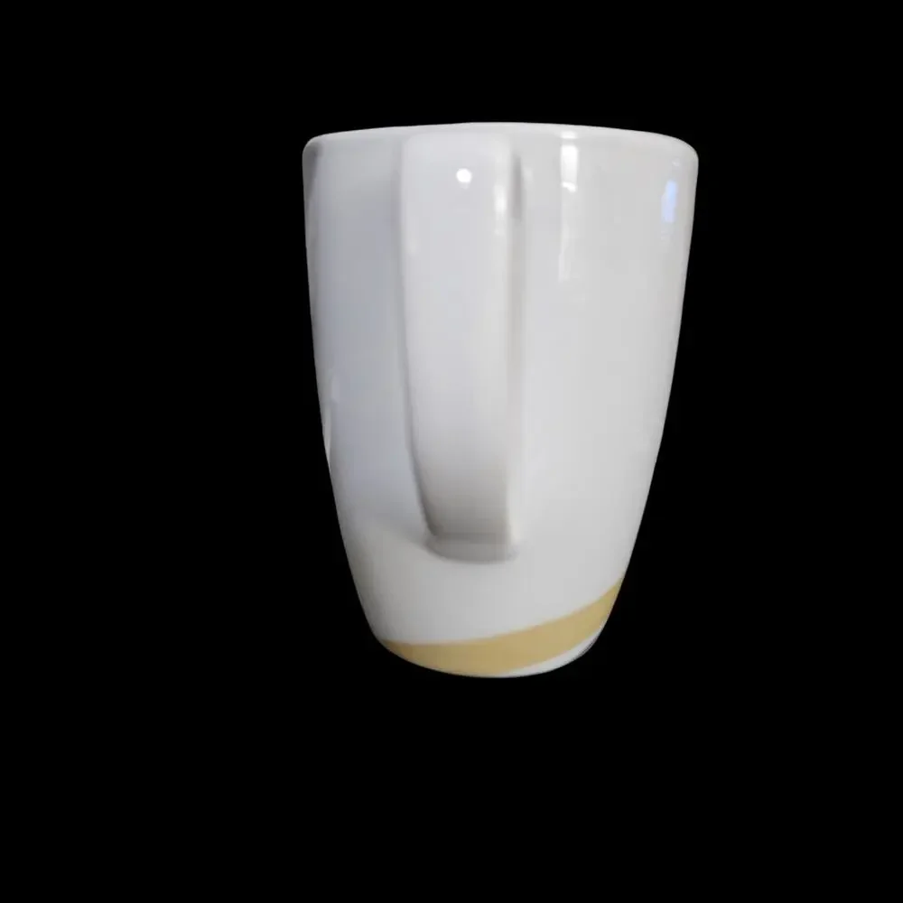 Corelle Coordinates Porcelain Coffee Mugs Gray Tan Stripe Set of 4